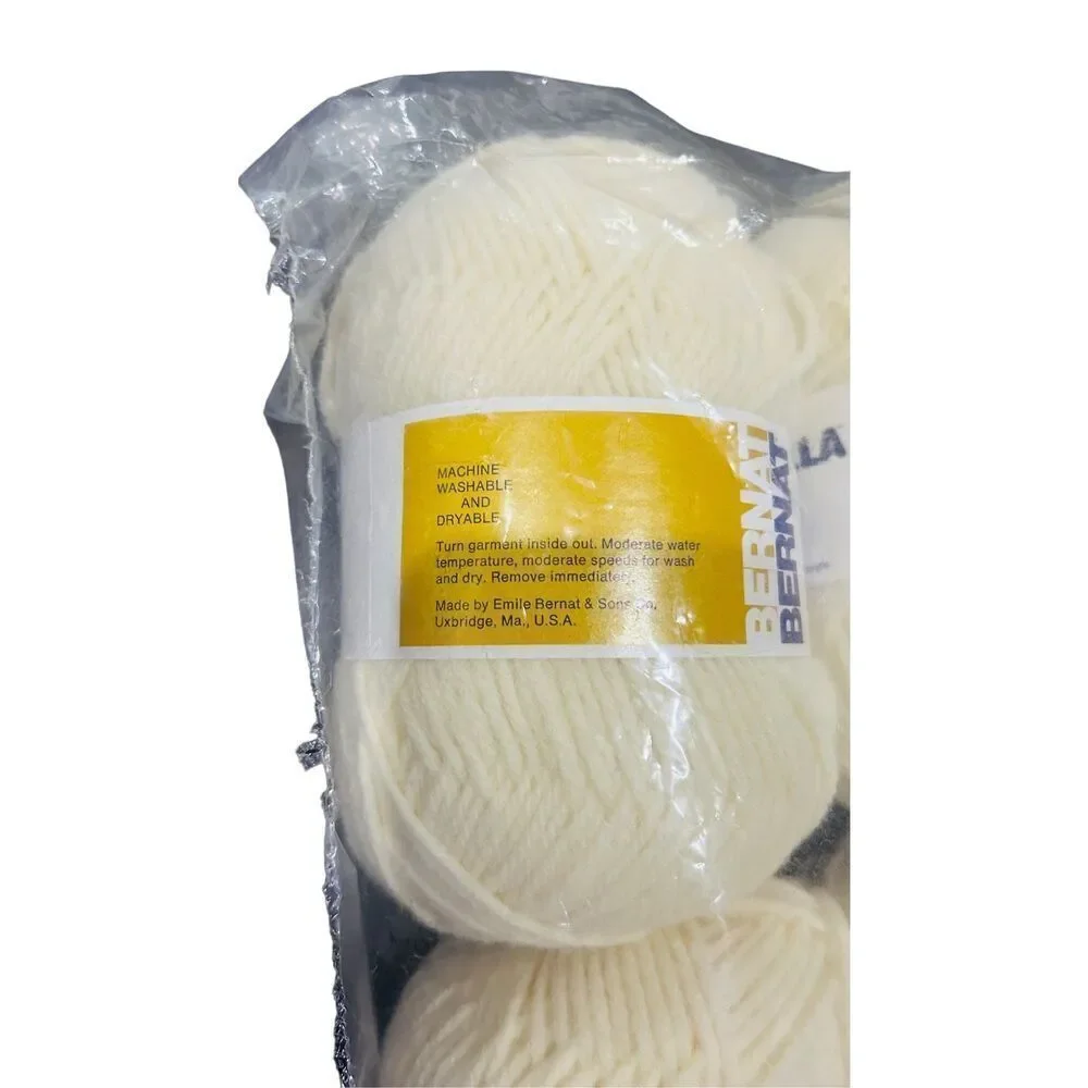 Berella by Bernat 4 Knitting Worsted Gauge Yarn Natural 4oz 4pc acrylic col8940